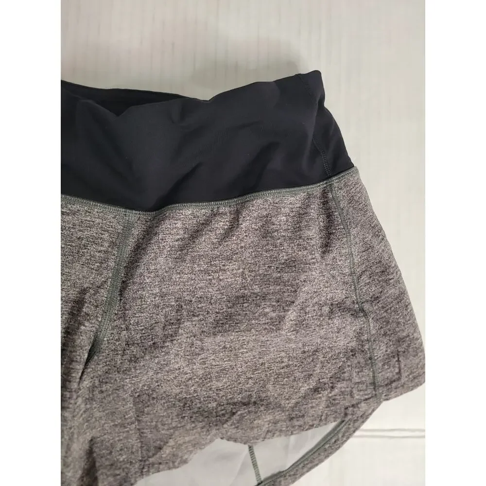 LULULEMON Shorts Women's SZ 4 Run Speed Up Gray Pull On Drawstring W7AVNT